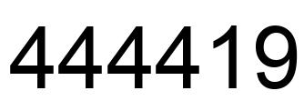 Number 444419 black image