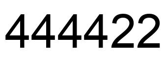 Number 444422 black image