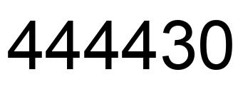 Number 444430 black image