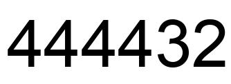Number 444432 black image