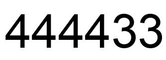 Number 444433 black image