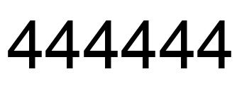 Number 444444 black image