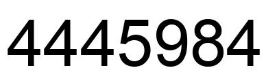 Number 4445984 black image