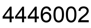 Number 4446002 black image