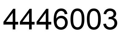Number 4446003 black image