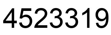 Number 4523319 black image
