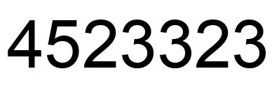 Number 4523323 black image