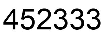 Number 452333 black image