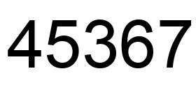 Number 45367 black image
