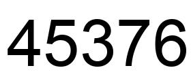 Number 45376 black image