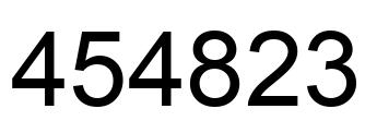 Number 454823 black image