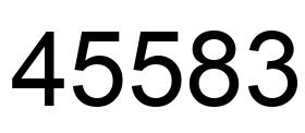 Number 45583 black image