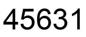 Number 45631 black image