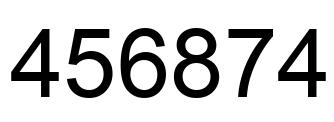 Number 456874 black image