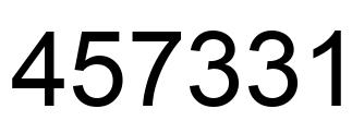 Number 457331 black image