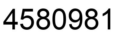 Number 4580981 black image