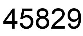 Number 45829 black image
