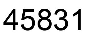 Number 45831 black image