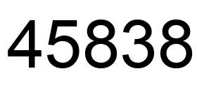 Number 45838 black image
