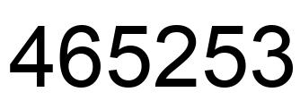 Number 465253 black image
