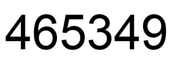 Número 465349 imagen negro