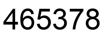 Number 465378 black image