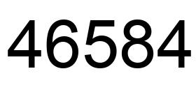 Number 46584 black image