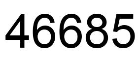 Number 46685 black image