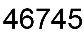 Number 46745 black image
