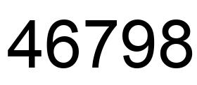 Número 46798 imagen negro