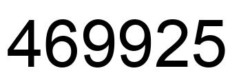 Number 469925 black image