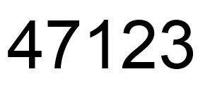 Number 47123 black image