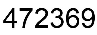 Número 472369 imagen negro
