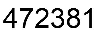Number 472381 black image