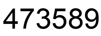 Number 473589 black image