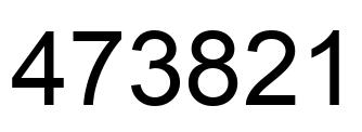 Number 473821 black image