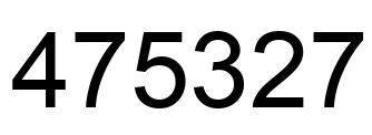 Número 475327 imagen negro