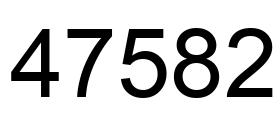 Number 47582 black image