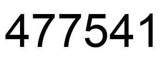 Number 477541 black image
