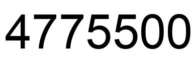 Número 4775500 imagen negro