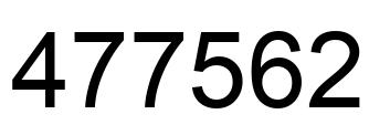 Number 477562 black image
