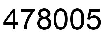 Number 478005 black image