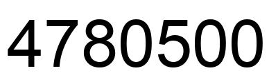 Número 4780500 imagen negro