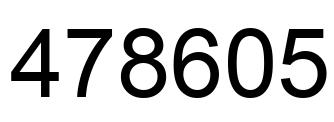 Number 478605 black image