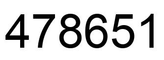 Number 478651 black image