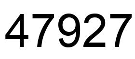 Number 47927 black image
