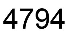 Number 4794 black image