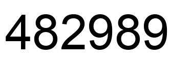 Number 482989 black image