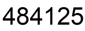 Number 484125 black image