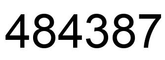 Number 484387 black image